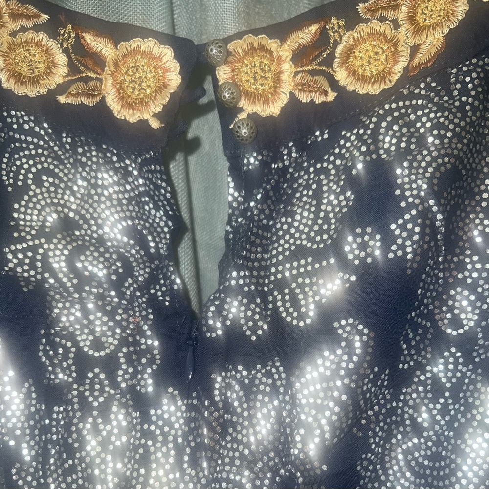 Anthropologie Akemi Coral and Gold Jumpsuit - Picture 5 of 5